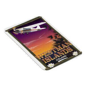 Westliche Inseln Island Reiseplakat Magnet