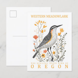 Westliche Lerchenstärling Vogel von Oregon Reise Postkarte