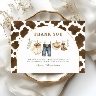 Westliche Little Cowboy Baby Shower Dankeskarten Dankeskarte
