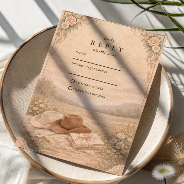Westliche Meadow Keepsake Hochzeit RSVP Karte (Von Creator hochgeladen)