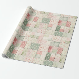Westliche Mint-Rosa-Blumen-Quiltmuster Geschenkpapier