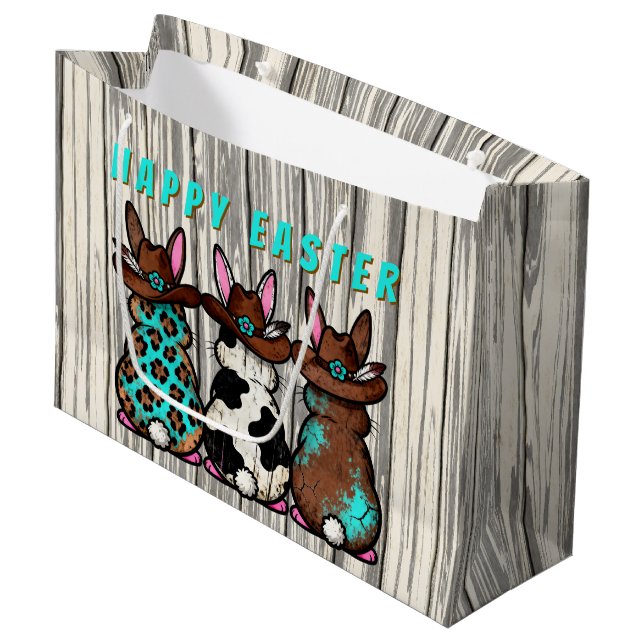 Westliche Osterhasen-Geschenktasche Große Geschenktüte (Vorderseite Schrägansicht)