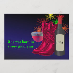 Westliche Party Cowboy Stiefel und Wein Geburtstag Einladung