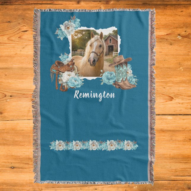 Westliche Pferde-Blumen-Decke Decke (Von Creator hochgeladen)