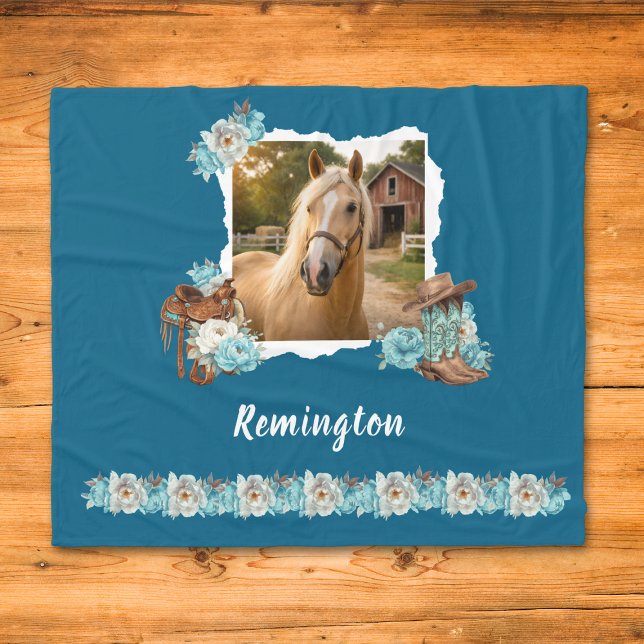Westliche Pferde-Blumen-Decke Fleecedecke (Von Creator hochgeladen)