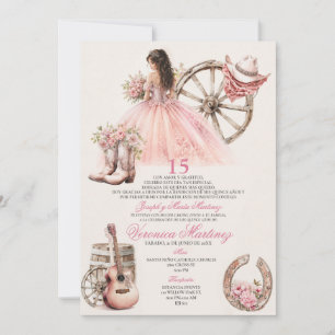 Westliche Quinceañera Charra XV Anos Prinzessin Einladung