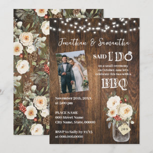 Westliche Said I do BBQ nach der Hochzeit Winterfl Einladung