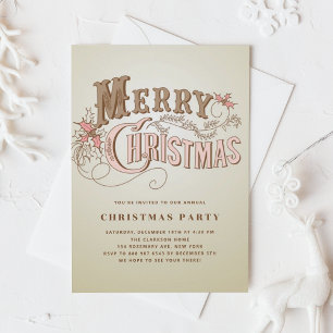 Westliche Typografie-Weihnachtsfeier-Einladung Einladung