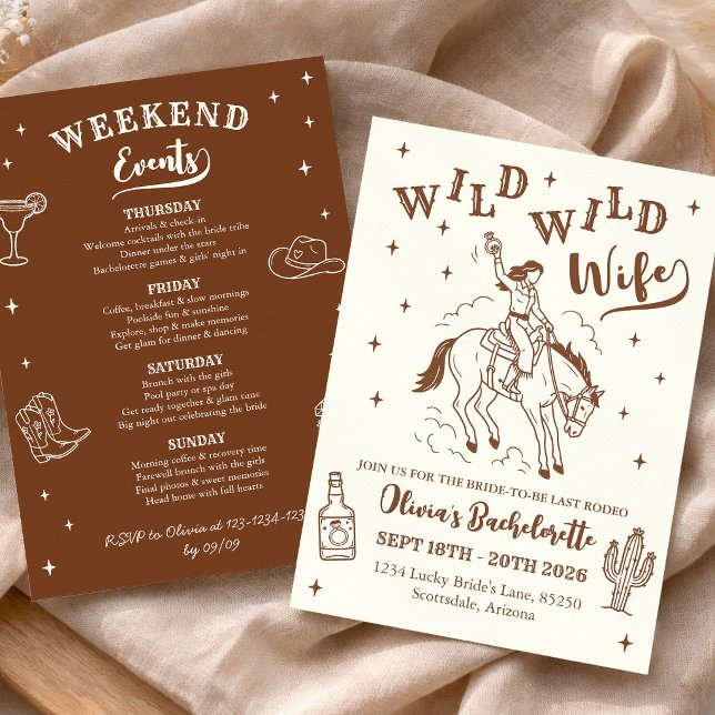 Westliche Wilde Wilde Braut Junggesellinnenabschie Einladung (Von Creator hochgeladen)