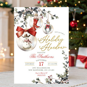 Westliche Winterkugeln Holiday Hoedown Party Einladung
