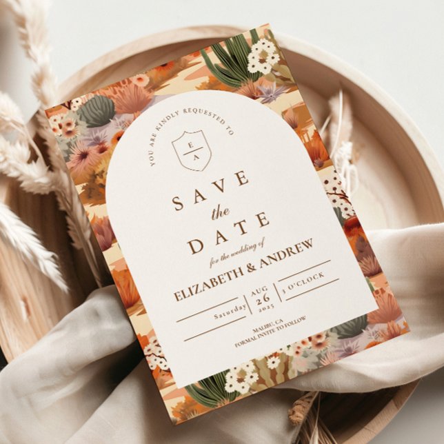 Westliche Wüsten-Blumenhochzeit Save The Date (Von Creator hochgeladen)