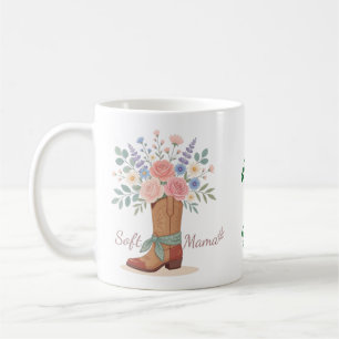Westlicher Blumen-Cowgirl-Stiefel Personalisierte  Kaffeetasse