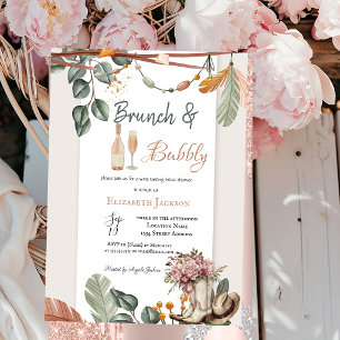 Westlicher Boho-Brunch und prickelnde Brautparty Einladung