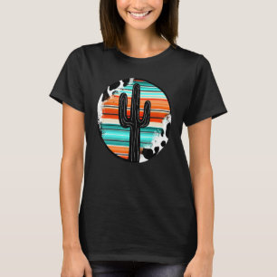 Westlicher Boho-Country-Cowgirl-Kuhleder-Kaktus-Se T-Shirt