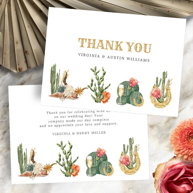 Westlicher Boho-Stil Dankeskarte (Western Theme Boho Thank You Card by Painted Paperie
)