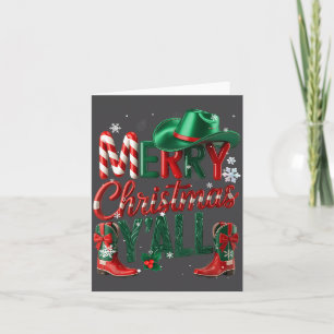 Westlicher Cowboy Howdy Frohe Weihnachten Yall Cow Karte