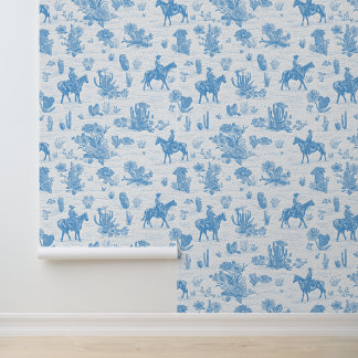 Westlicher Cowboy-Pferd-Kaktus-Wüsten-Toile Tapete