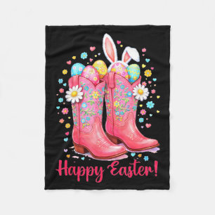 Westlicher glücklicher Ostertag Cowgirl Stiefel Ha Fleecedecke