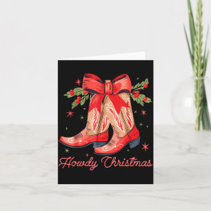 Westlicher Howdy Weihnachts Cowgirl Stiefel Kokett Karte