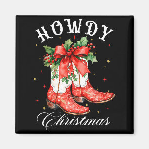 Westlicher Howdy Weihnachts Cowgirl Stiefel Kokett Magnet