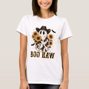 Westlicher Kuhfleck Gruseliger Geist Boo Haw T-Shirt