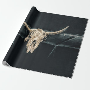 Westlicher Landstil Beige Grau Rustikaler Stier Ku Geschenkpapier