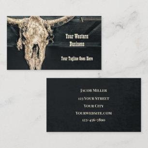 Westlicher Landstil Beige Grau Rustikaler Stier Ku Visitenkarte