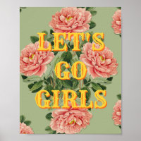 Westlicher Let's Go Girls Poster, Girl Power Wandk
