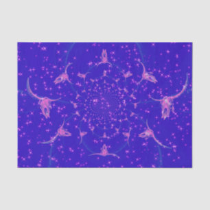 Westlicher lila blauer Mädchen Glitter Kuh-Schädel Seidenpapier
