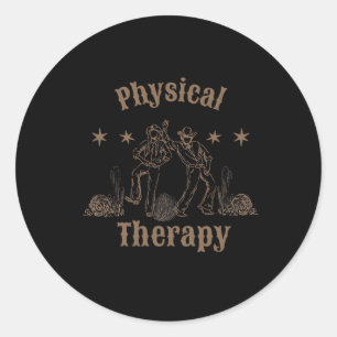 Westlicher Physiotherapeut Pt Behandlung Pta Rücke Runder Aufkleber