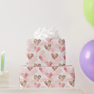 Westlicher rosa Creme Cowgirl Herzen Geburtstag Geschenkpapier