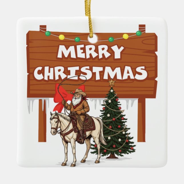 westlicher Weihnachtsbaumschmuck Keramikornament (Vorderseite)