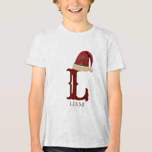 Westlicher Weihnachtsmannhut Monogramm Name Weihna Tri-Blend Shirt