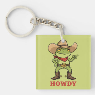 Westlicher Yeehaw Frosch Howdy Frosch Lustiger Cow Schlüsselanhänger
