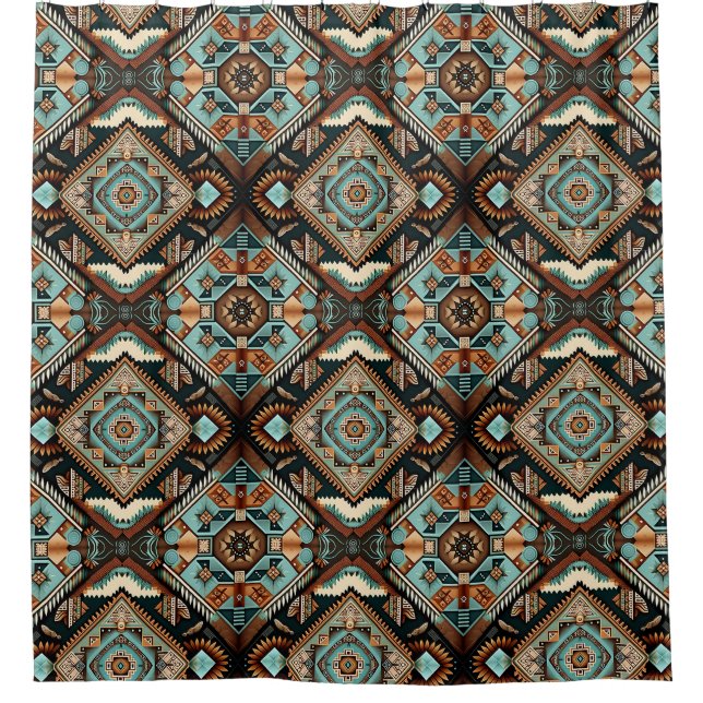 Westliches Boho-Muster Duschvorhang (Vorderseite)