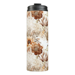 Westliches Braun Creme Südwest-Blume Thermosbecher