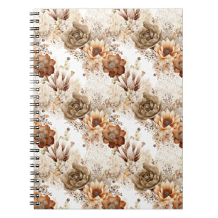 Westliches Braun Creme Südwest-Blumenmuster Notizblock