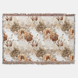 Westliches Braun Creme Südwest Floral Decke