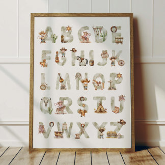 Westliches Cowboy-Alphabet ABC-Plakat für Kinderzi Poster