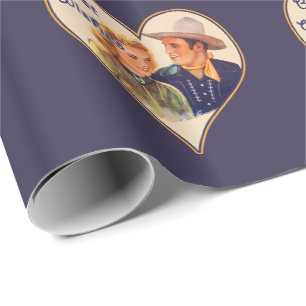 Westliches Cowboy-Cowgirl-Paar Beste Wünsche Geschenkpapier
