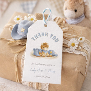 Westliches kleines Cowboy-Baby-Shower-Dankeschön-G Geschenkanhänger