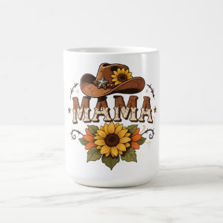 Westliches Mama-Sonnenblumen-Cowgirl-Design Kaffeetasse