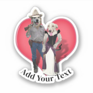 Westliches Paar Cowboy Hund Aufkleber