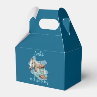 Westliches Pferd Blumenreiter- Marineblau Geschenkschachtel