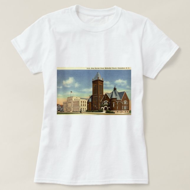 Westmarkt-Straße, Greensboro NC Vintag T-Shirt (Design vorne)