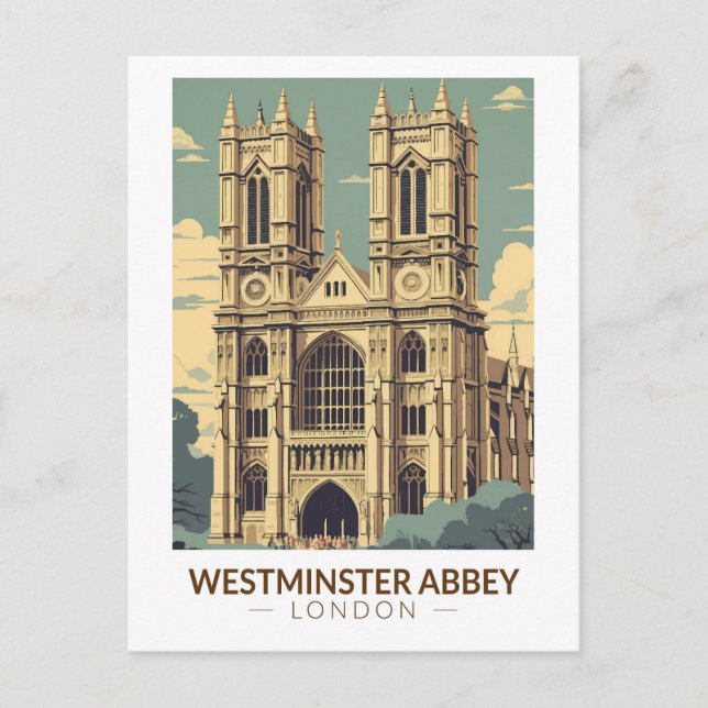Westminster Abbey England Reisen Vintag Postkarte (Vorderseite)