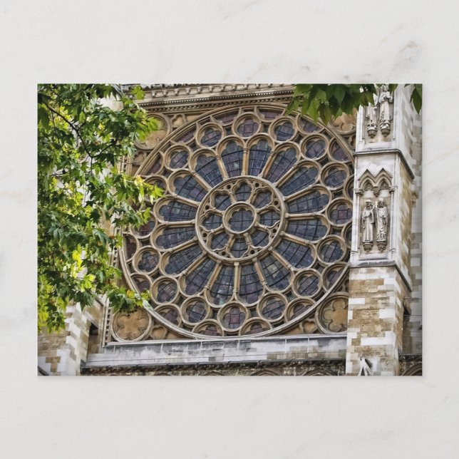 Westminster Abbey - Fenster aus festem Glas - Post Postkarte (Vorderseite)