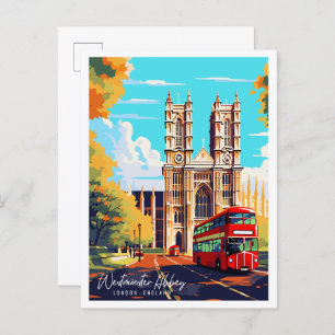 Westminster Abbey London England Vintage Reise \ Postkarte