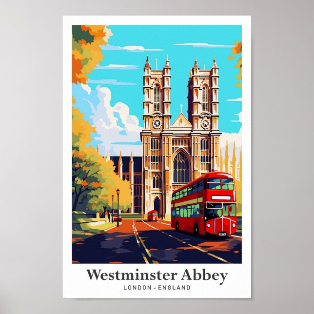 Westminster Abbey London Travel Art Vintag Poster (Vorne)