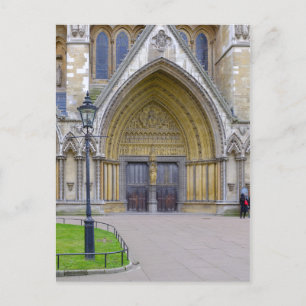 Westminster Abbey North Door, London UK Postcard Postkarte